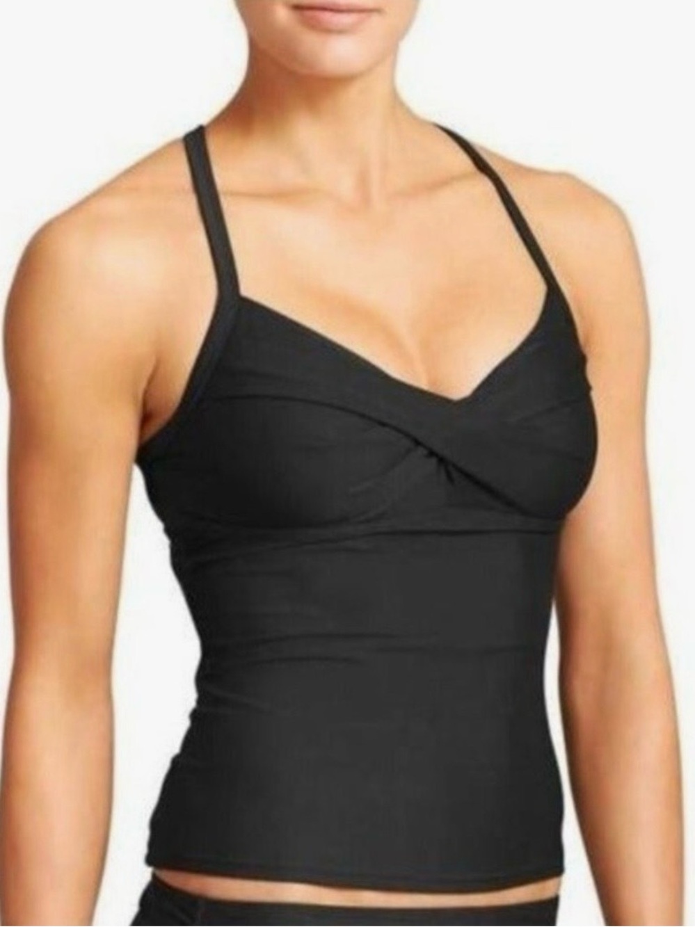 Athleta black Twister Tankini Top Black size 34D/DD